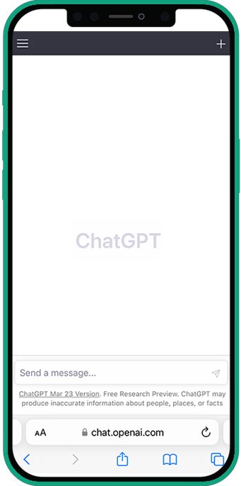 Captura de pantalla de la app ChatGPT para móviles